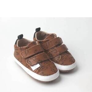 NEW LITTLE LOVE BUG kid's dinosaur low top shoes in brown